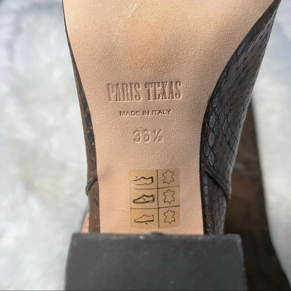 Paris Texas Python Print Boots Camel. Sz 36.5 (6) - Picture 5 of 8